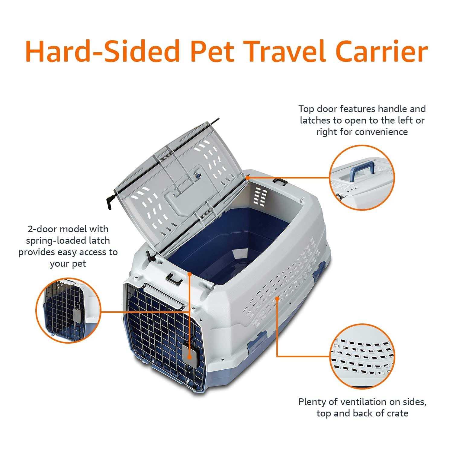 Amazon Basics Basics Two-Door Top-Load Hard-Sided Pet Travel Carrier