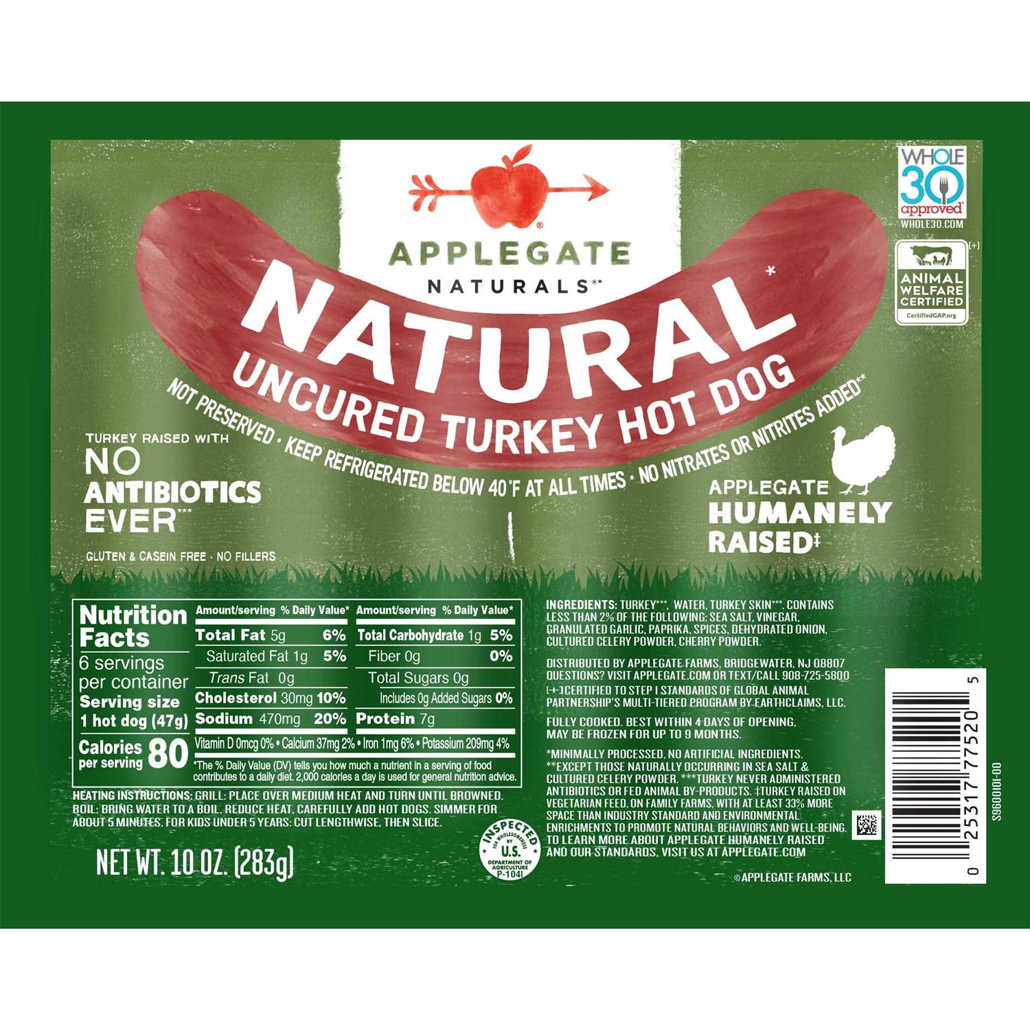 Applegate Naturals Uncured Turkey Hot Dog