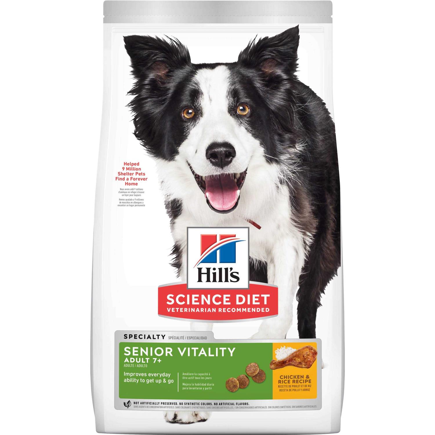 Hill’s Science Diet Adult 7+ Senior Vitality Chicken & Rice Recipe Dog Food