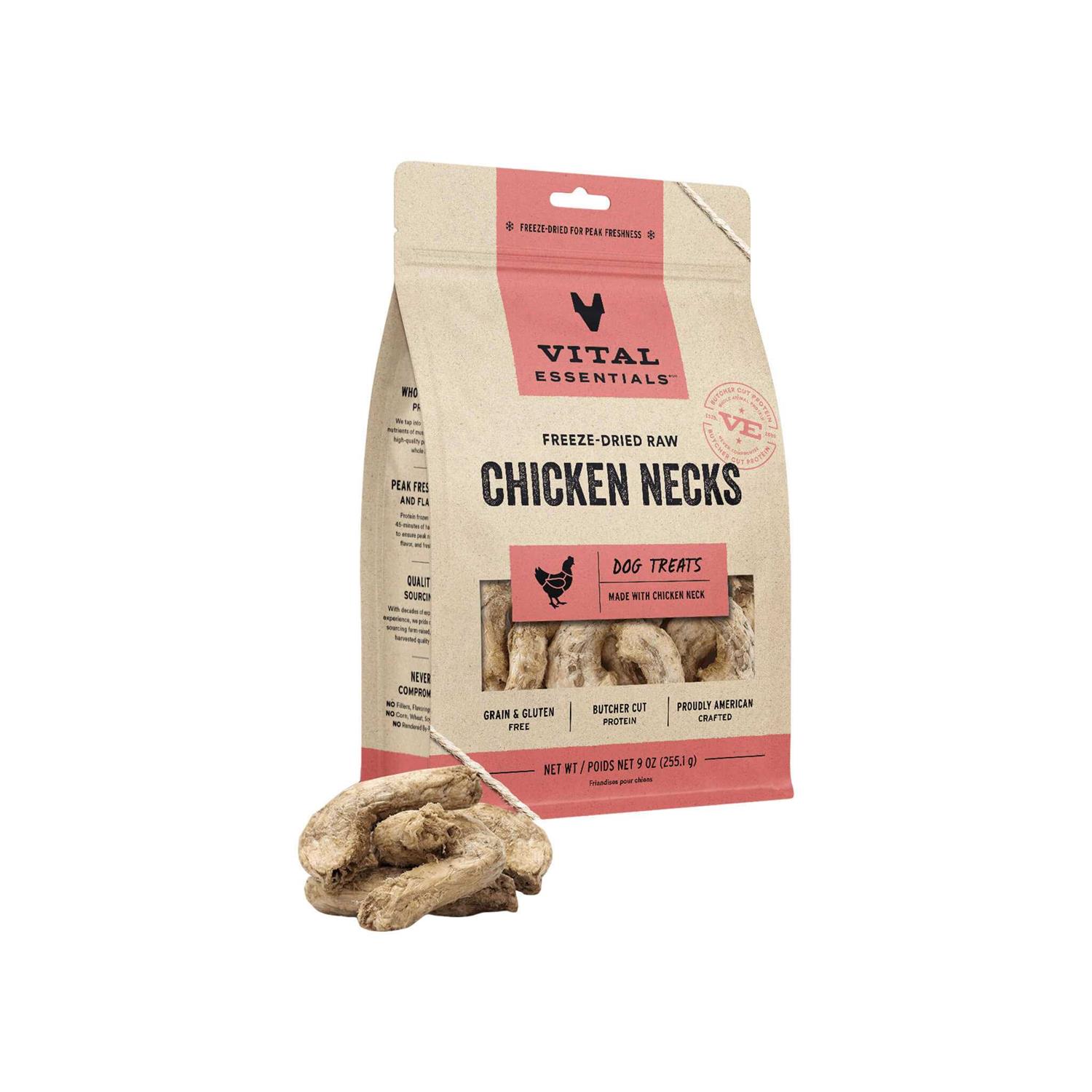 Vital Essentials Chicken Necks Freeze-Dried Raw Dog Treats