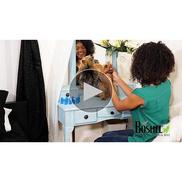 BOSHEL 8 Pc Finger Toothbrush for Dogs Dog Toothbrush Kit Includes 6 Silicone Bristle + 2 Nylon Bristle Dog Finger Toothbrushes