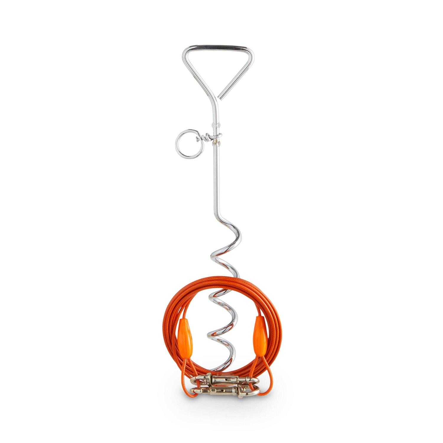 EveryYay Stretch Your Legs Trusty Tether Tie-Out Cable with Spiral Stake