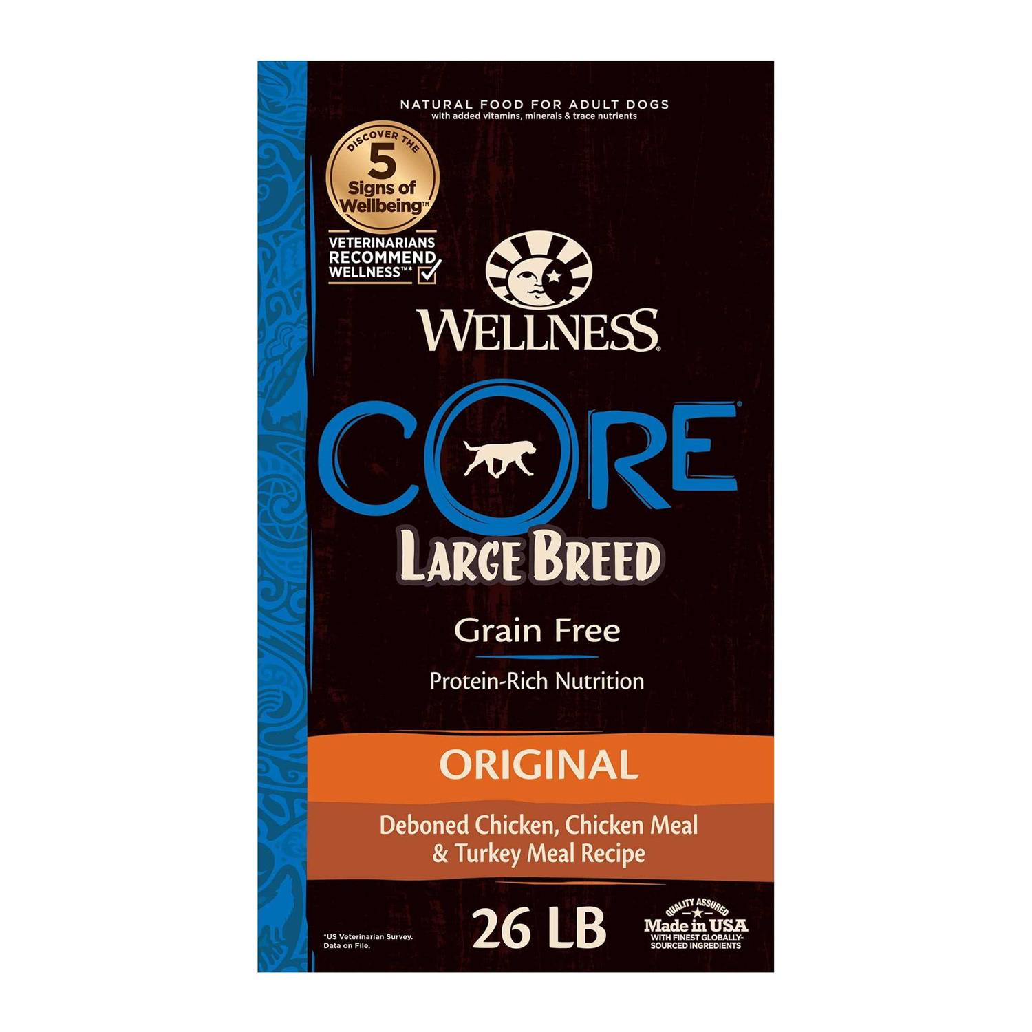 Wellness CORE Grain-Free Large Breed Chicken & Turkey Recipe Natural Dry Dog Food