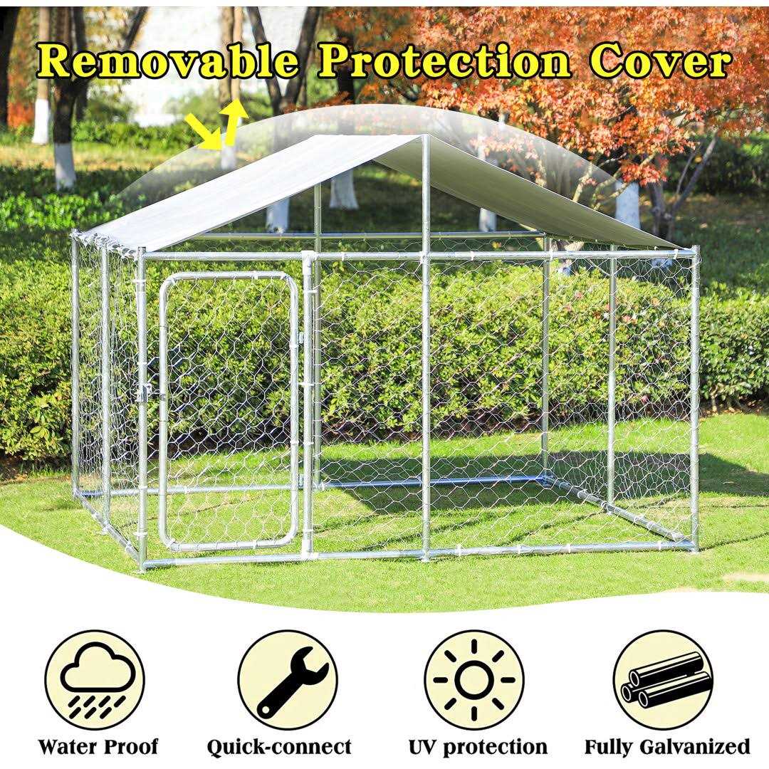 Large Outside Dog Kennel with Uv Protective Cover JOVNO