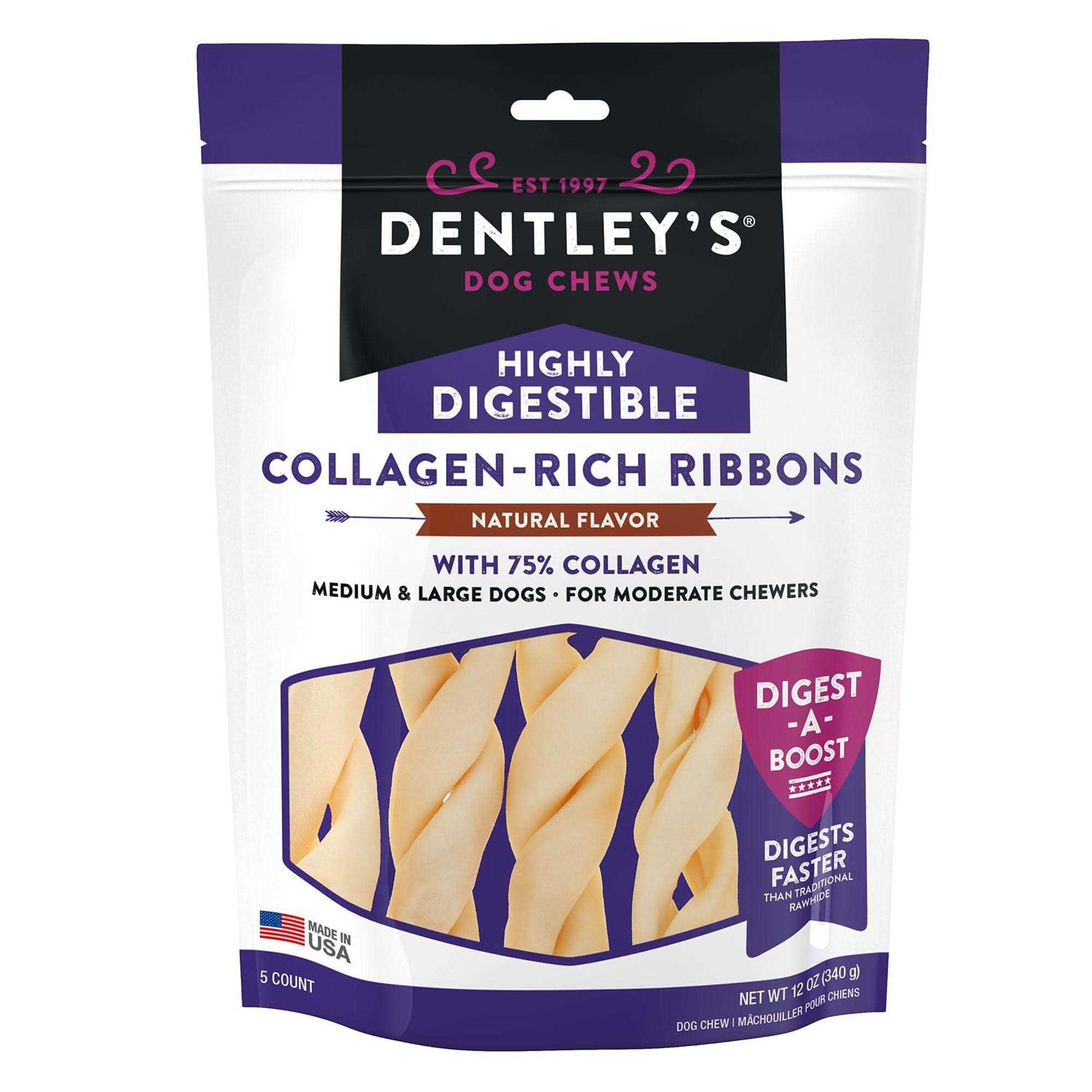 Dentley’s Highly Digestable 6 Collagen Ribbons Dog Chew