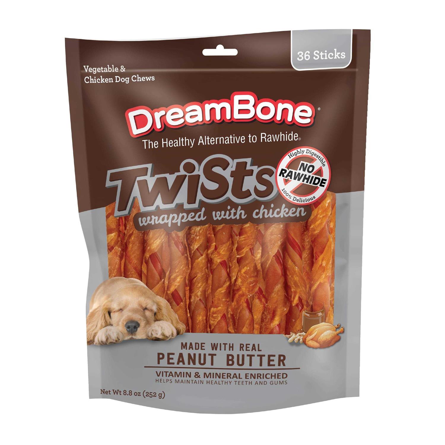 Dreambone Twists Wrapped with Chicken Rawhide-Free Dog Chews