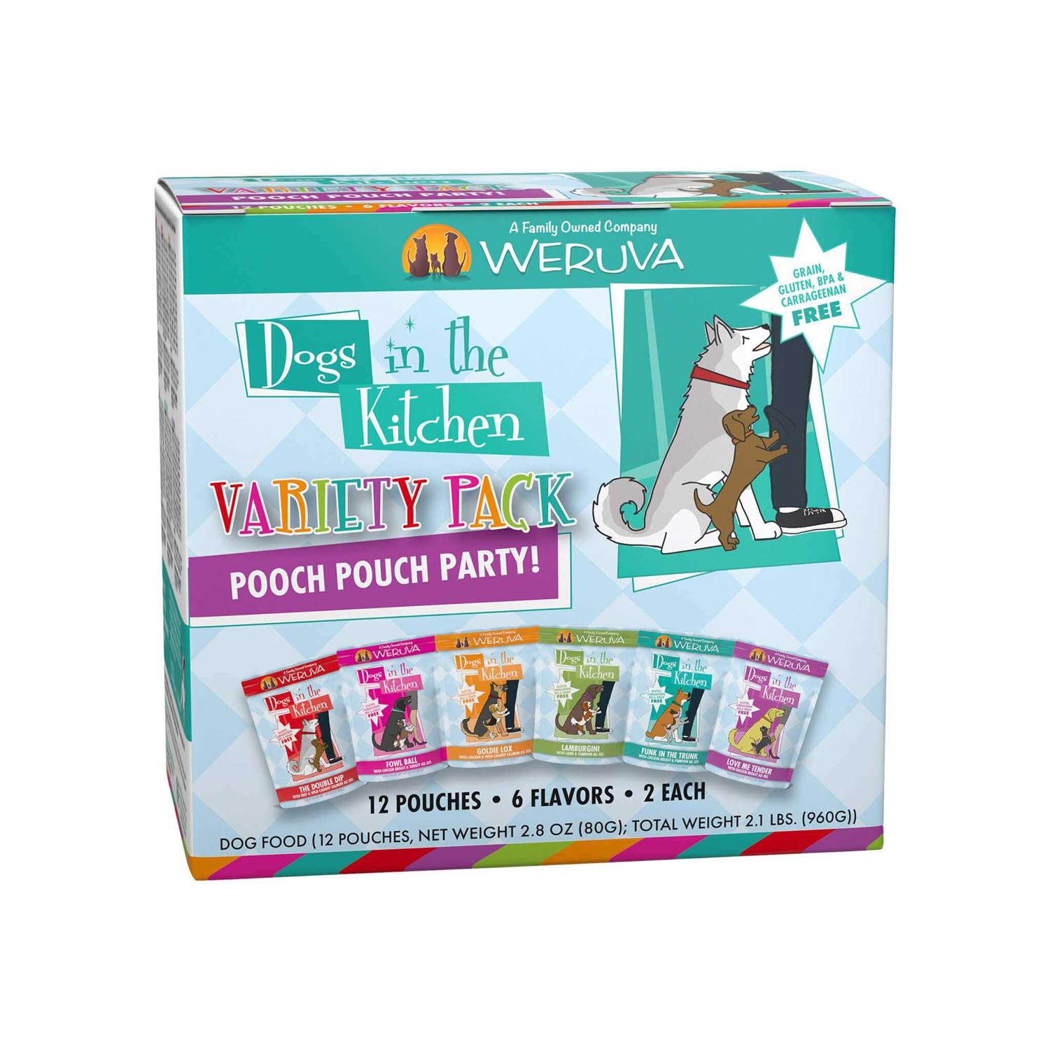Weruva Dogs in the Kitchen Dog Food Pooch Pouch Party! Variety Pack
