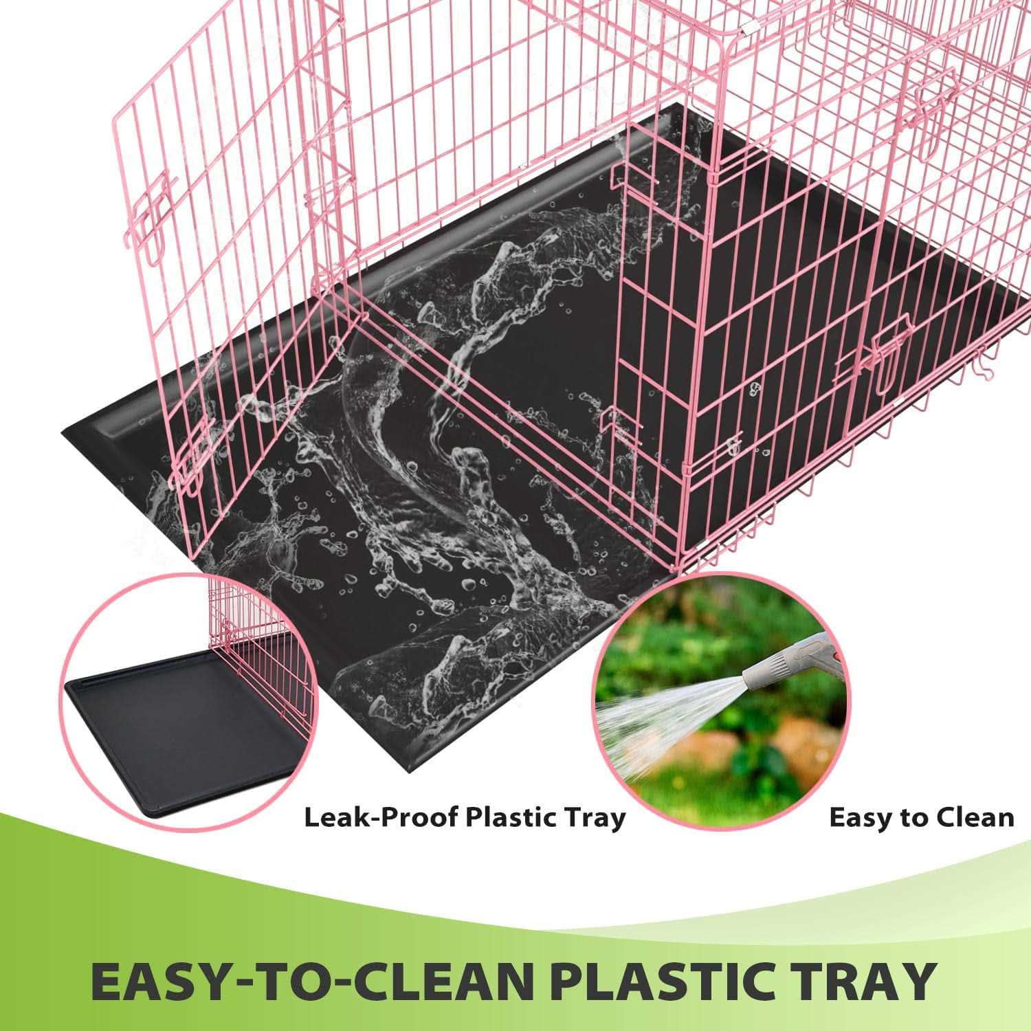 Dkelincs 42 inch Dog Crate Dog Cage for Large Dogs Foldable Metal XL Dog Kennels with 2 Doors