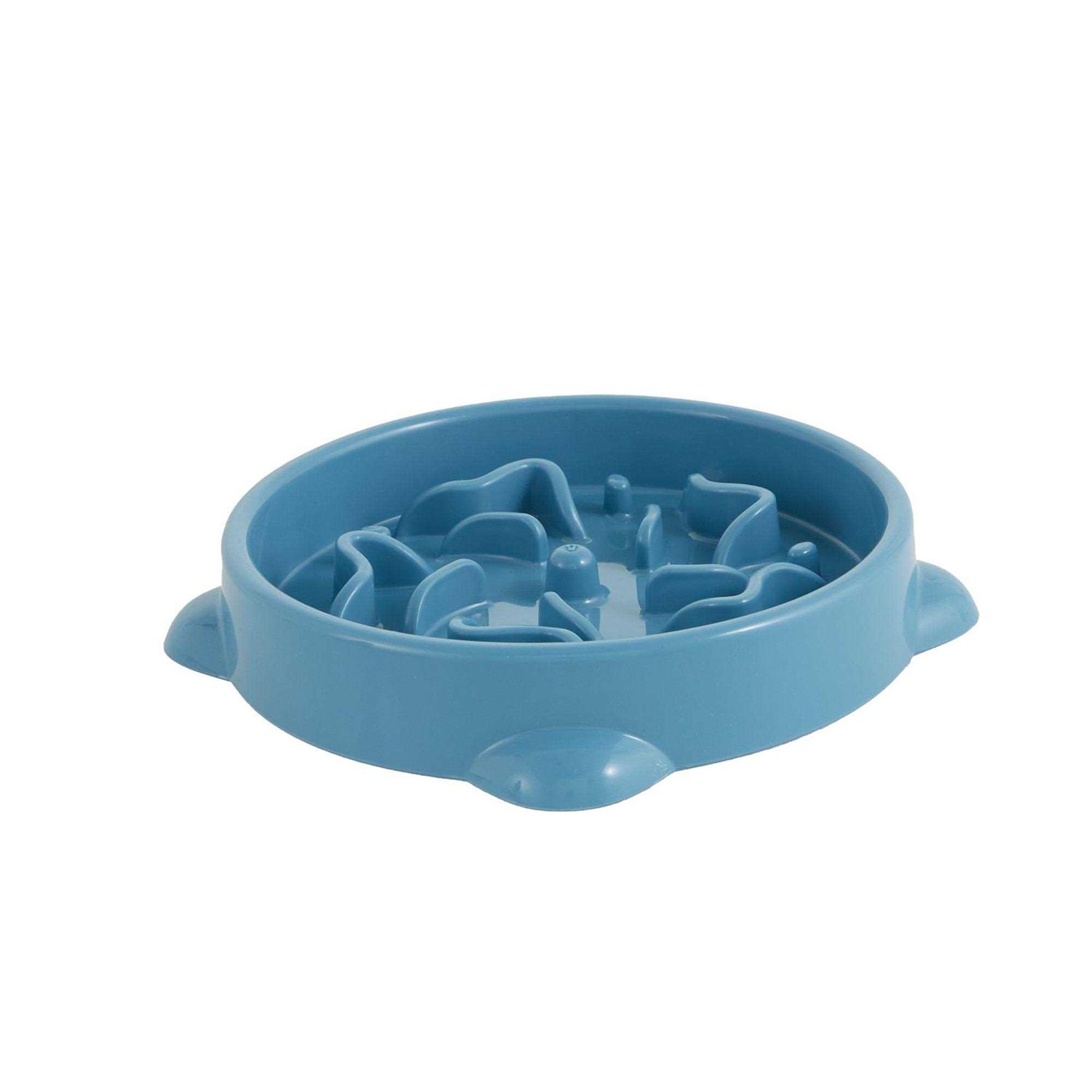 Whisker City Blue Slow-Feeder Cat Bowl