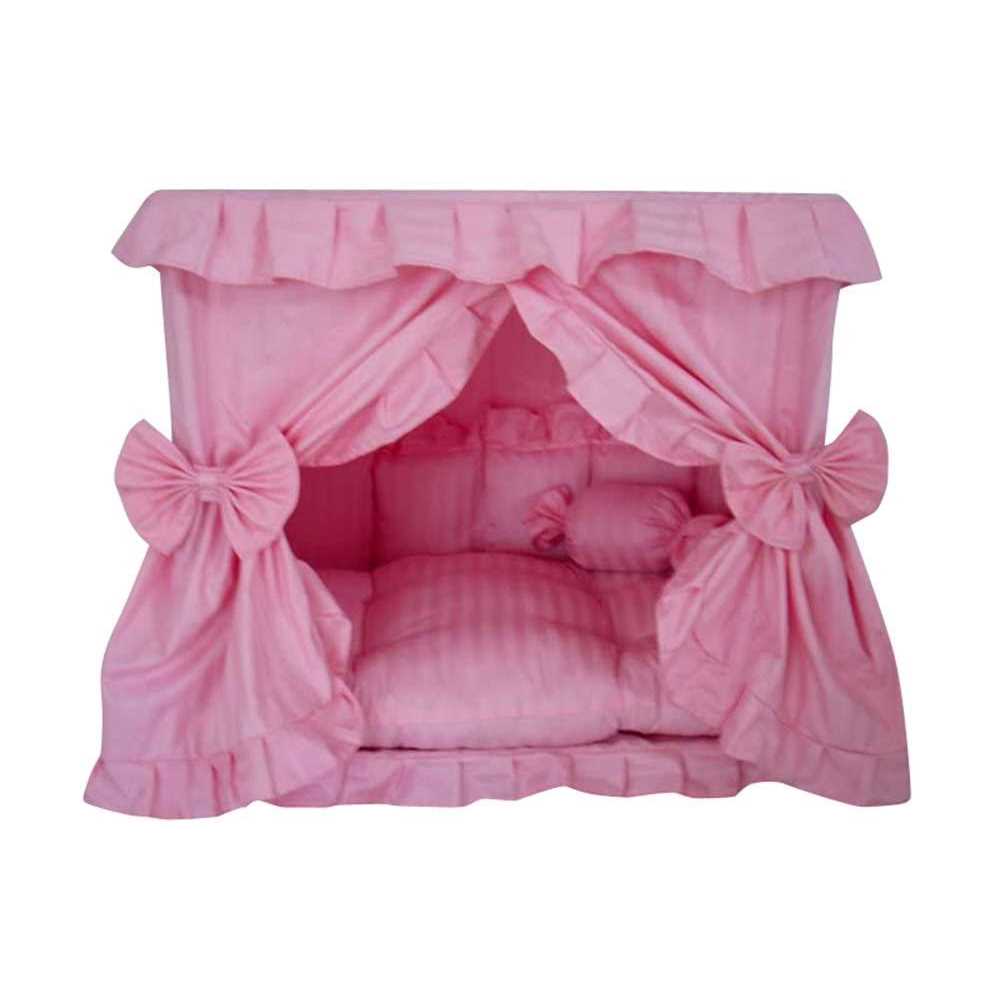 Princess Pink Pet Dog Handmade Bed House+1 candy Pillow