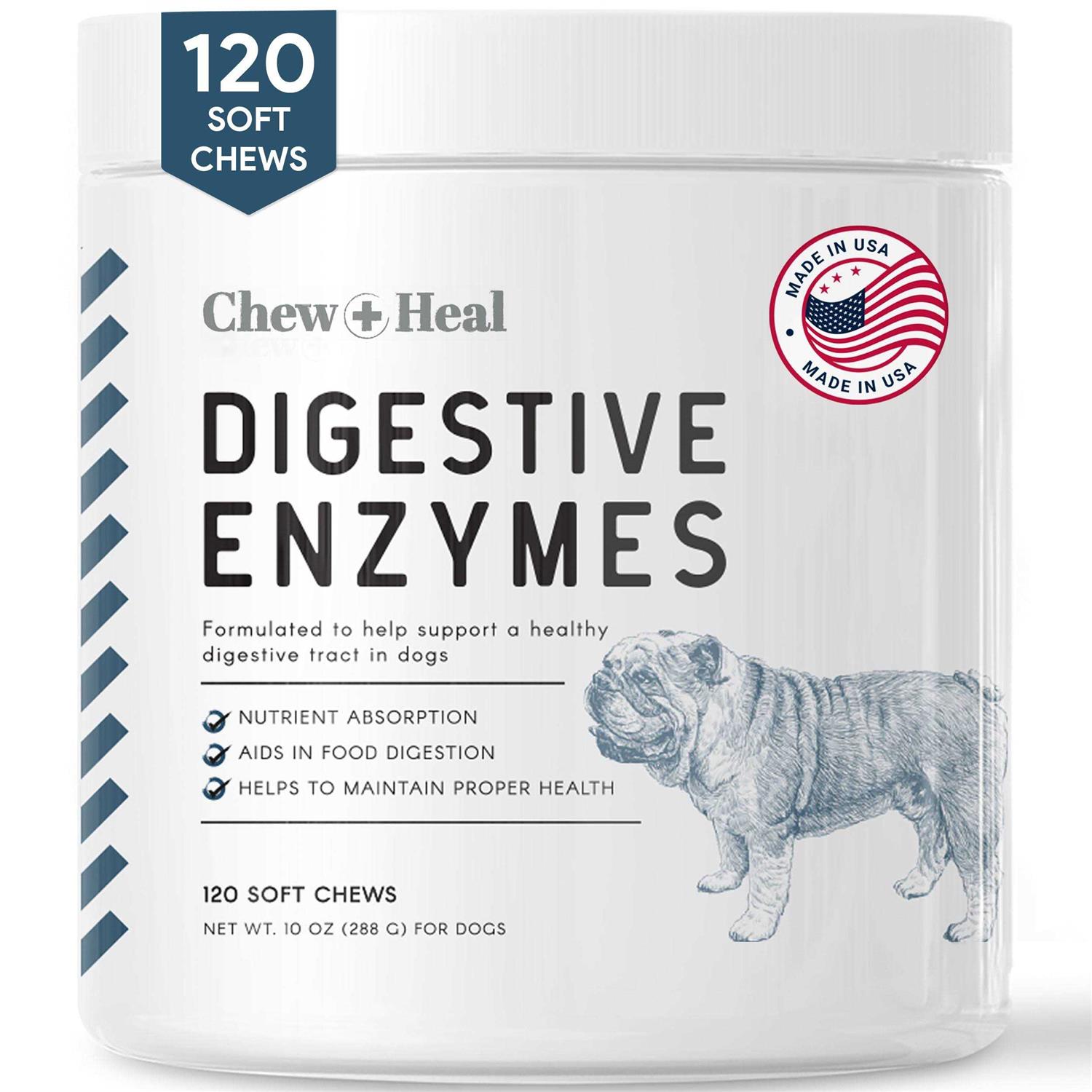 Chew + Heal Digestive Enzymes & Probiotics Supplement for Dogs