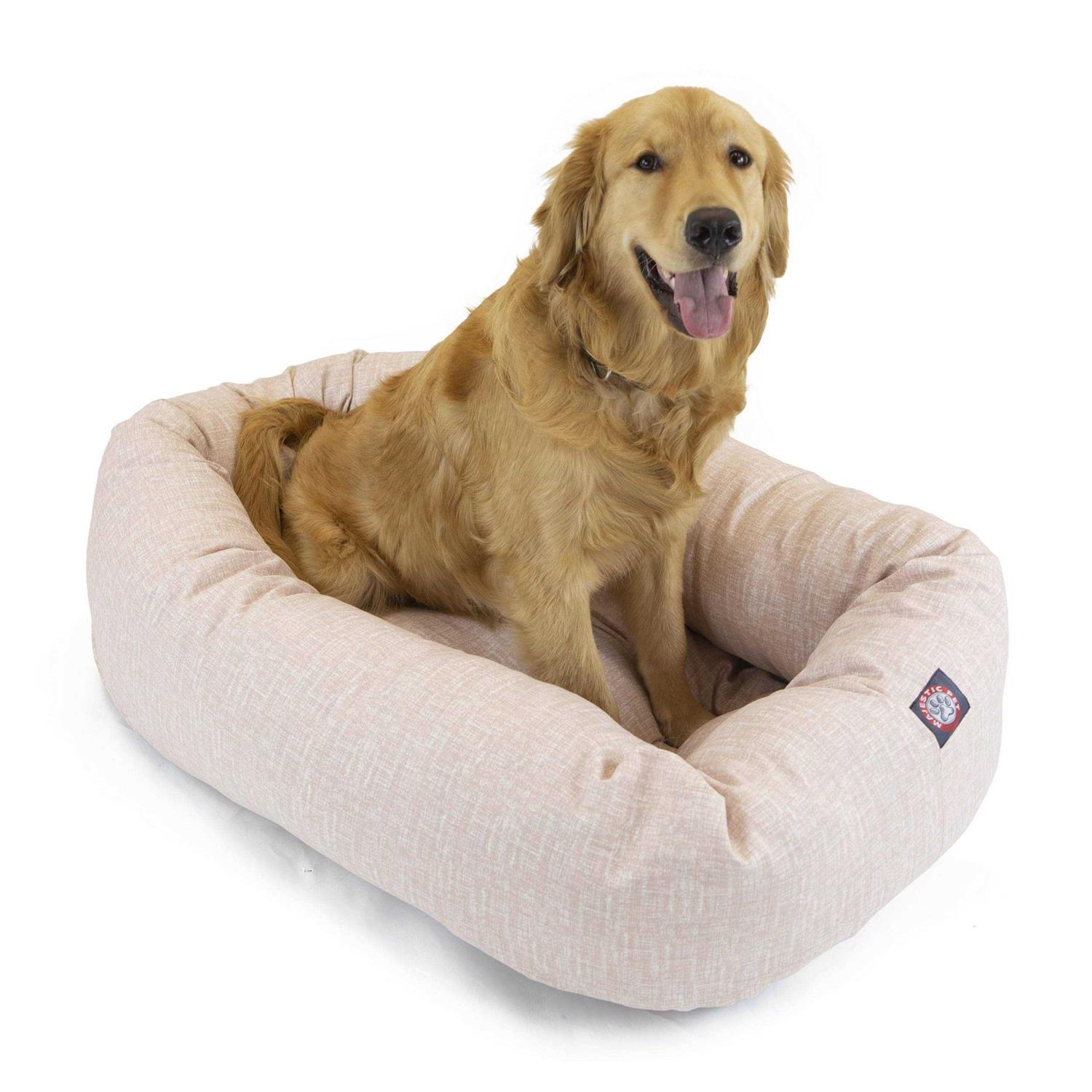 Majestic Pet Palette Heathered Sherpa Bagel Bolster Dog Bed