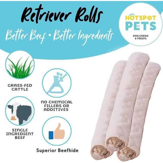 Hotspot Pets All Natural Rawhide Rolls Dog Chew Treats