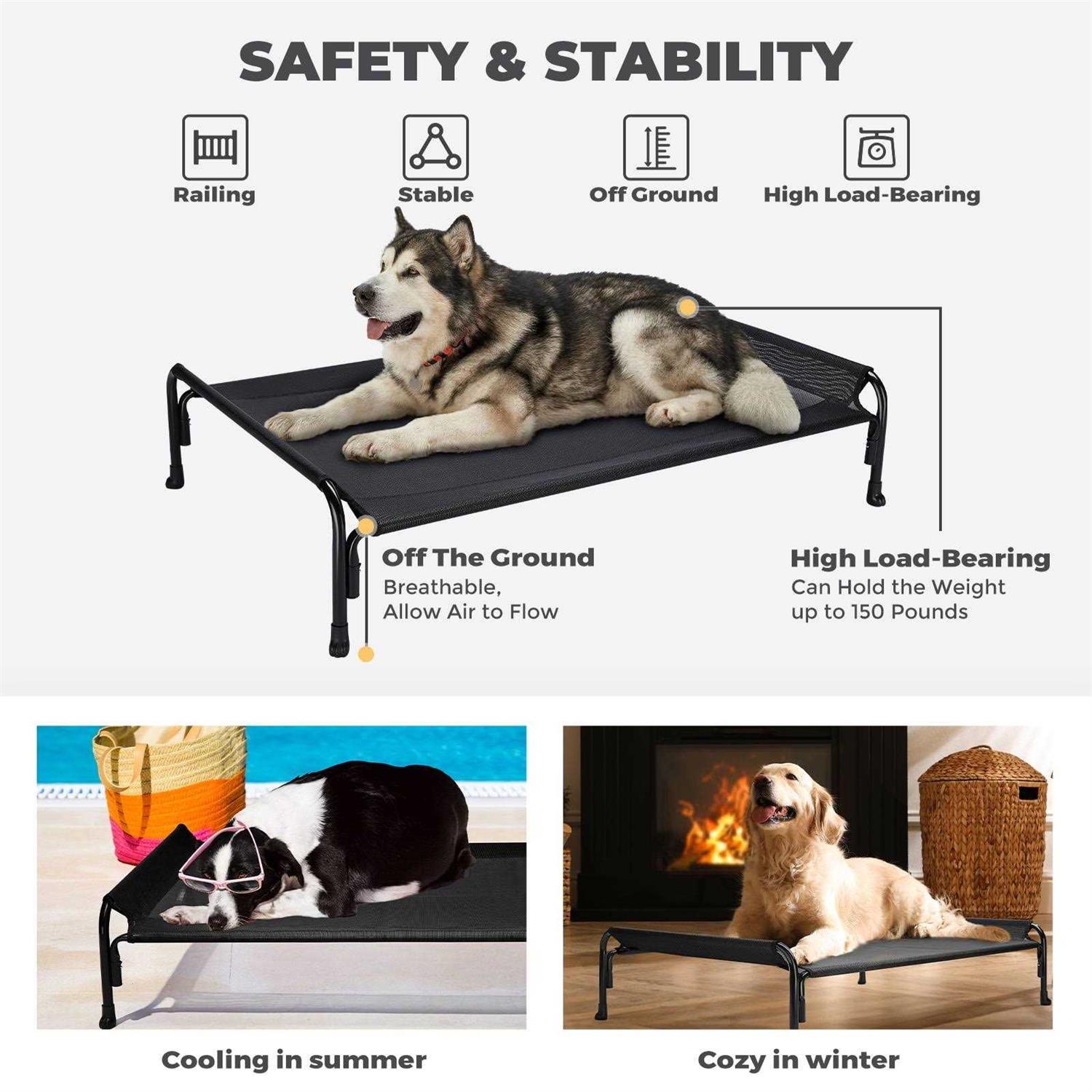 Veehoo Cooling Elevated Dog Bed Raised Pet Cot with Washable Mesh