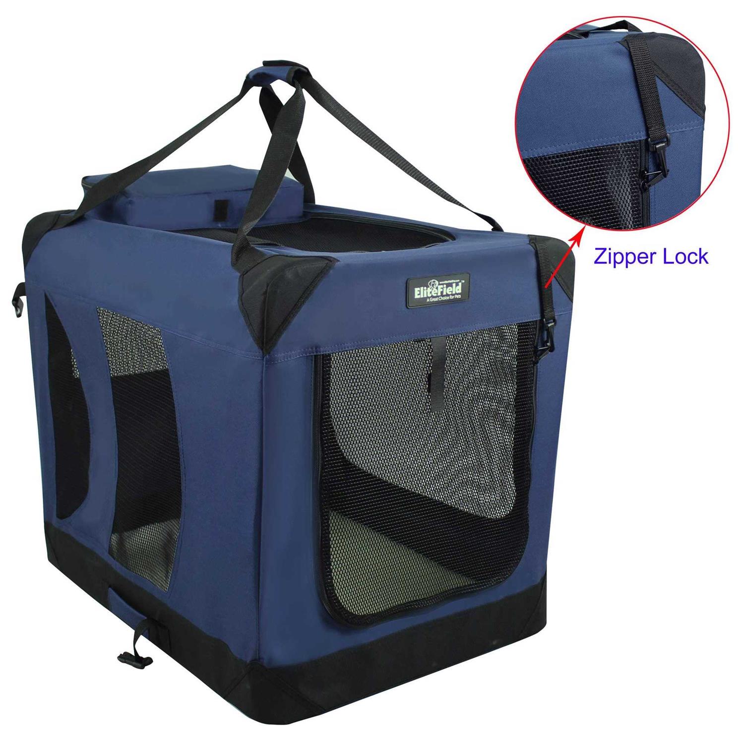 EliteField 3-Door Folding Soft Dog Crate