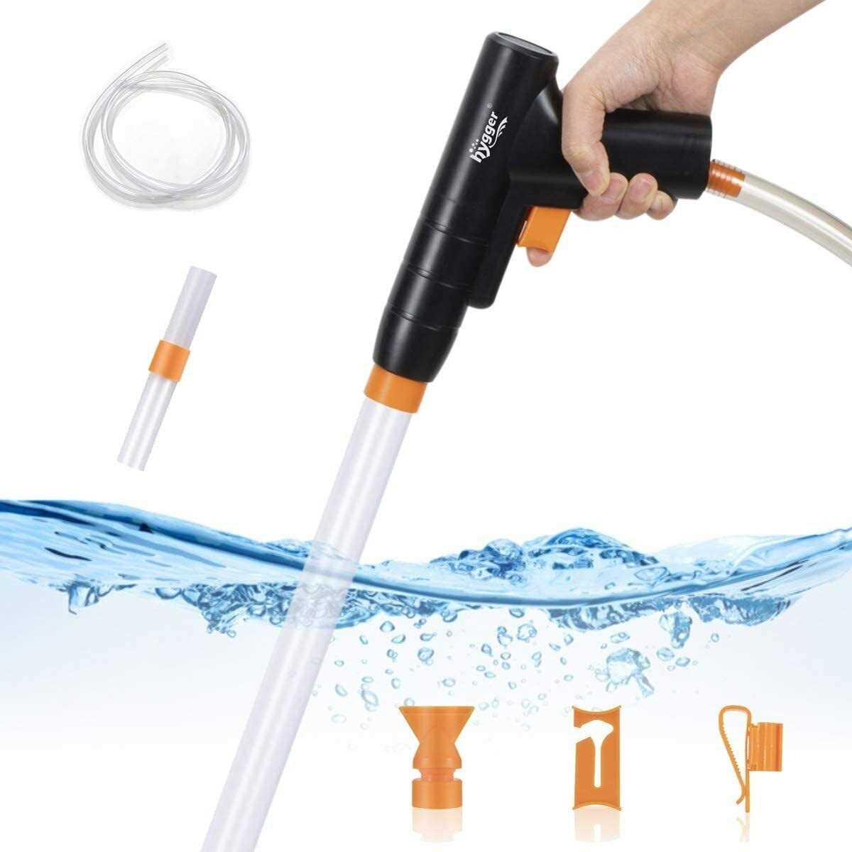 hygger Aquarium Gravel Cleaner New Quick Water Changer with Air-Pressing Button Fish Tank Sand Cleaner Kit Aquarium Siphon Vacuum Cleaner with Water