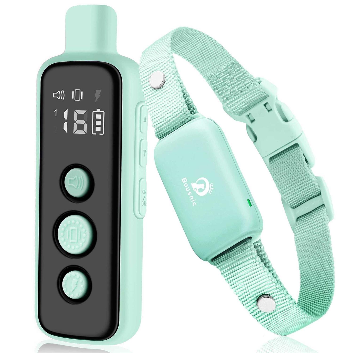 Bousnic Shock Collar for Dogs Waterproof Rechargeable Dog Electric Training Collar with Remote for Small Medium Large Dogs