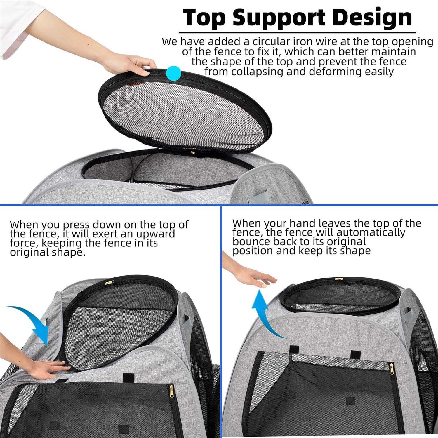 Tenrai Portable Cat Playpen, Trapezoidal Design for Better Standing, Foldable Pet Tent for Indoor and Outdoor Use of Kitten and Puppy