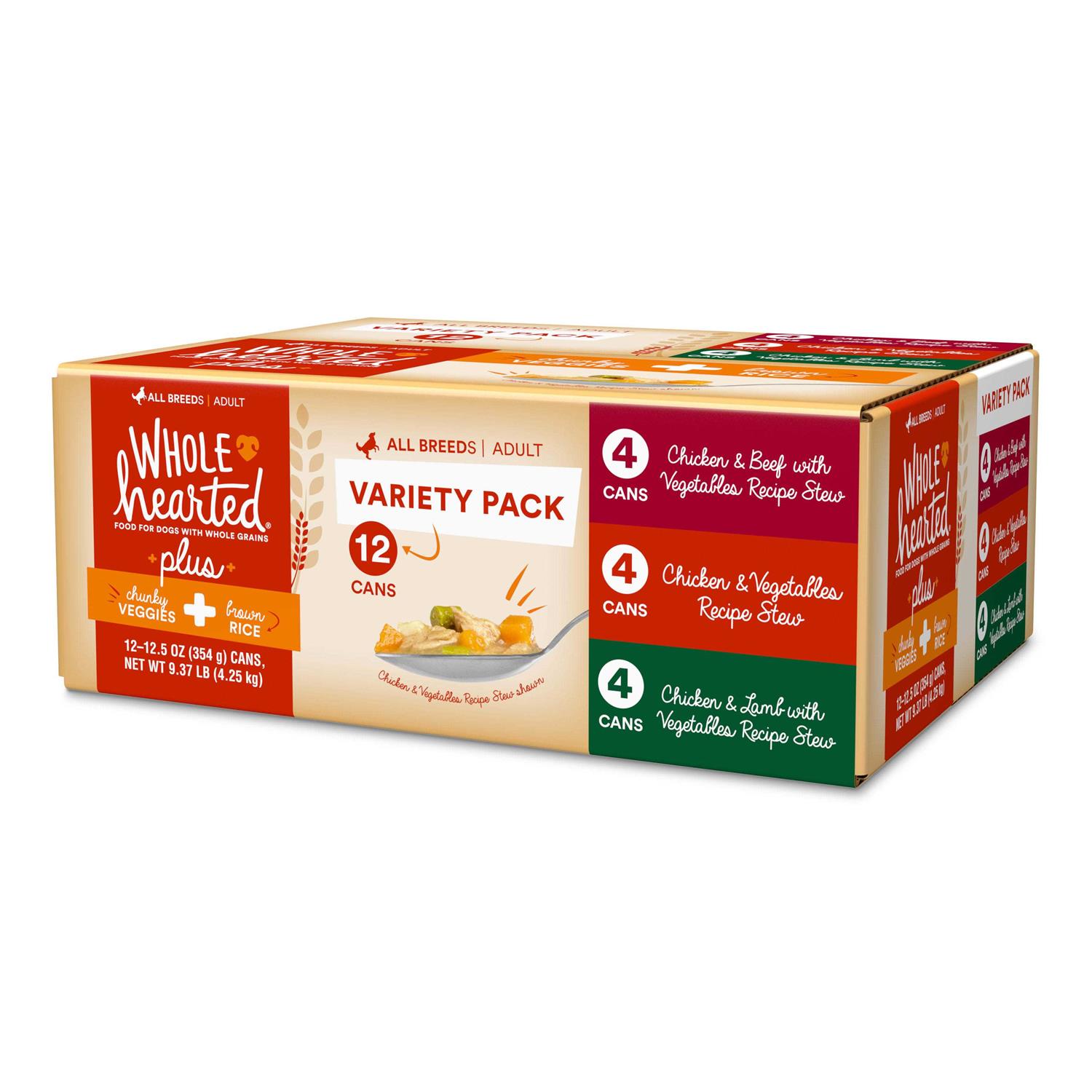 WholeHearted Plus Wet Dog Food Variety Pack for All Life Stages