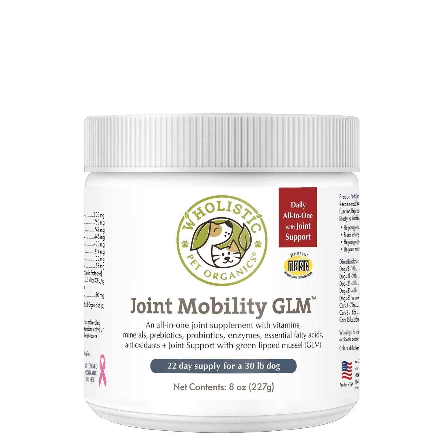 Wholistic Pet Organics Joint Mobility with Green Lipped Mussel