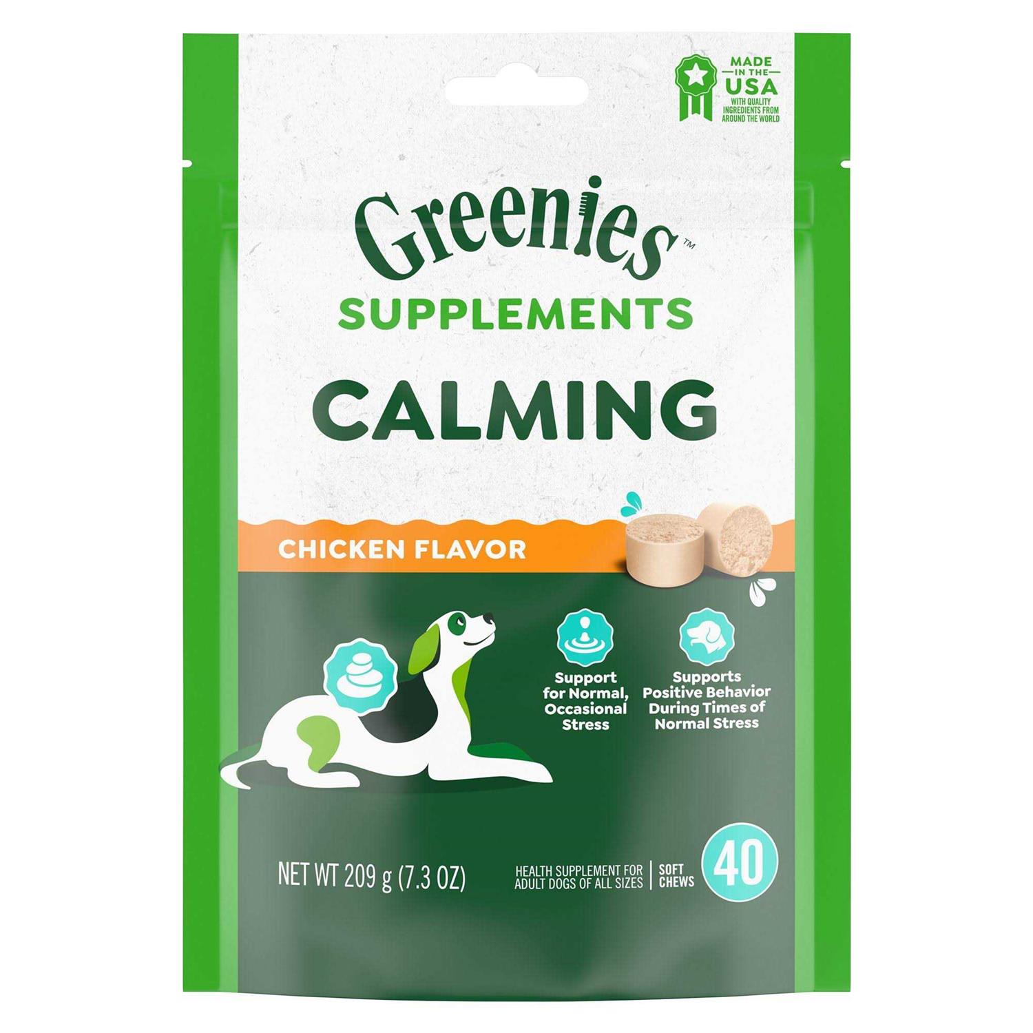 Greenies Supplements Calming Chews for Dogs Chicken Flavor