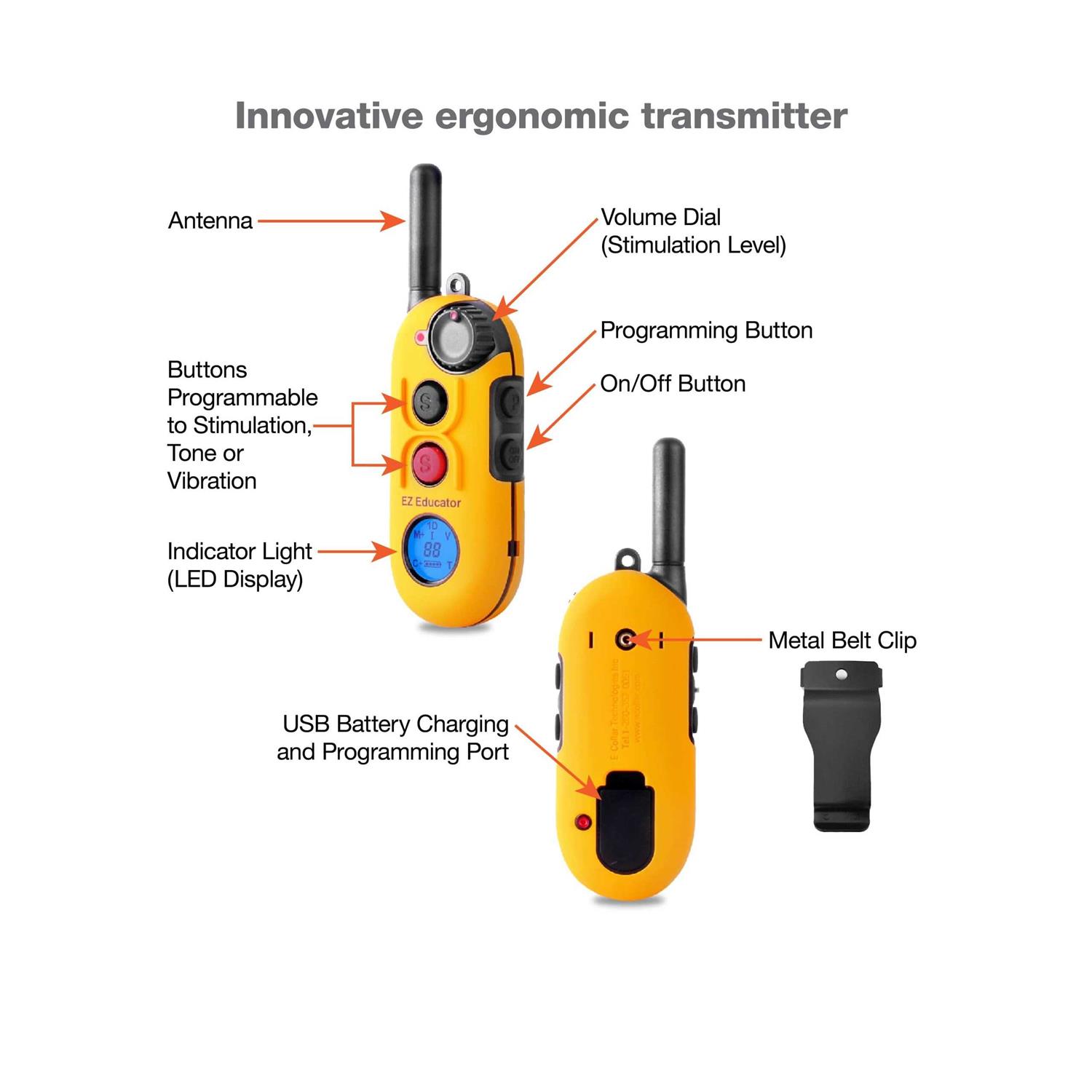 Educator EZ-900 Easy 1/2 Mile E-Collar Remote Dog Training Collar with Vibration