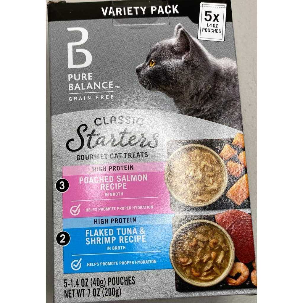 Pure Balance Salmon Tuna & Shrimp Recipe Variety Pack Gourmet Cat Treat Starters
