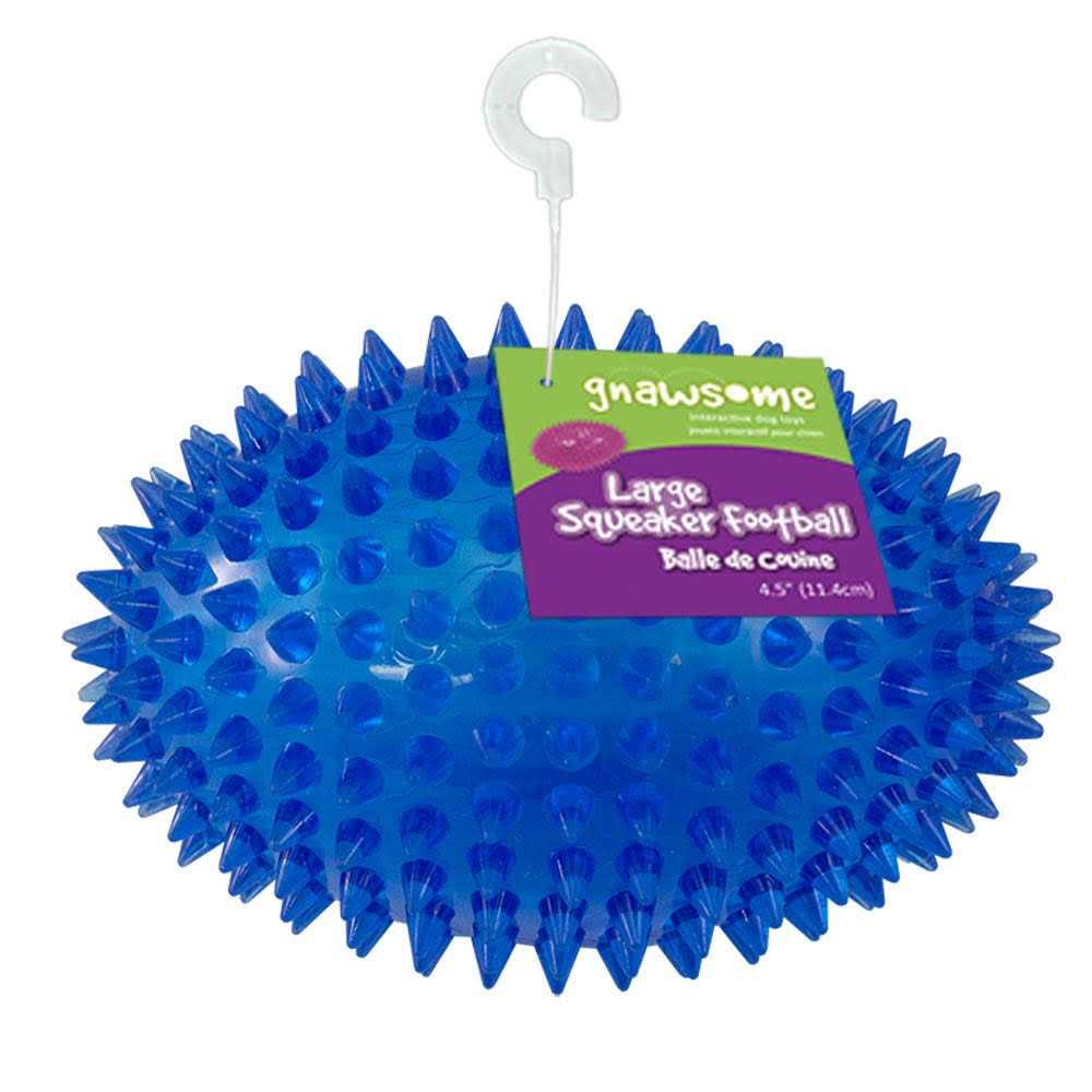 Gnawsome 4.5” Spiky Squeaker Football Dog Toy Large, Cleans Teeth and Promotes Good Dental and Gum Health for Your Pet