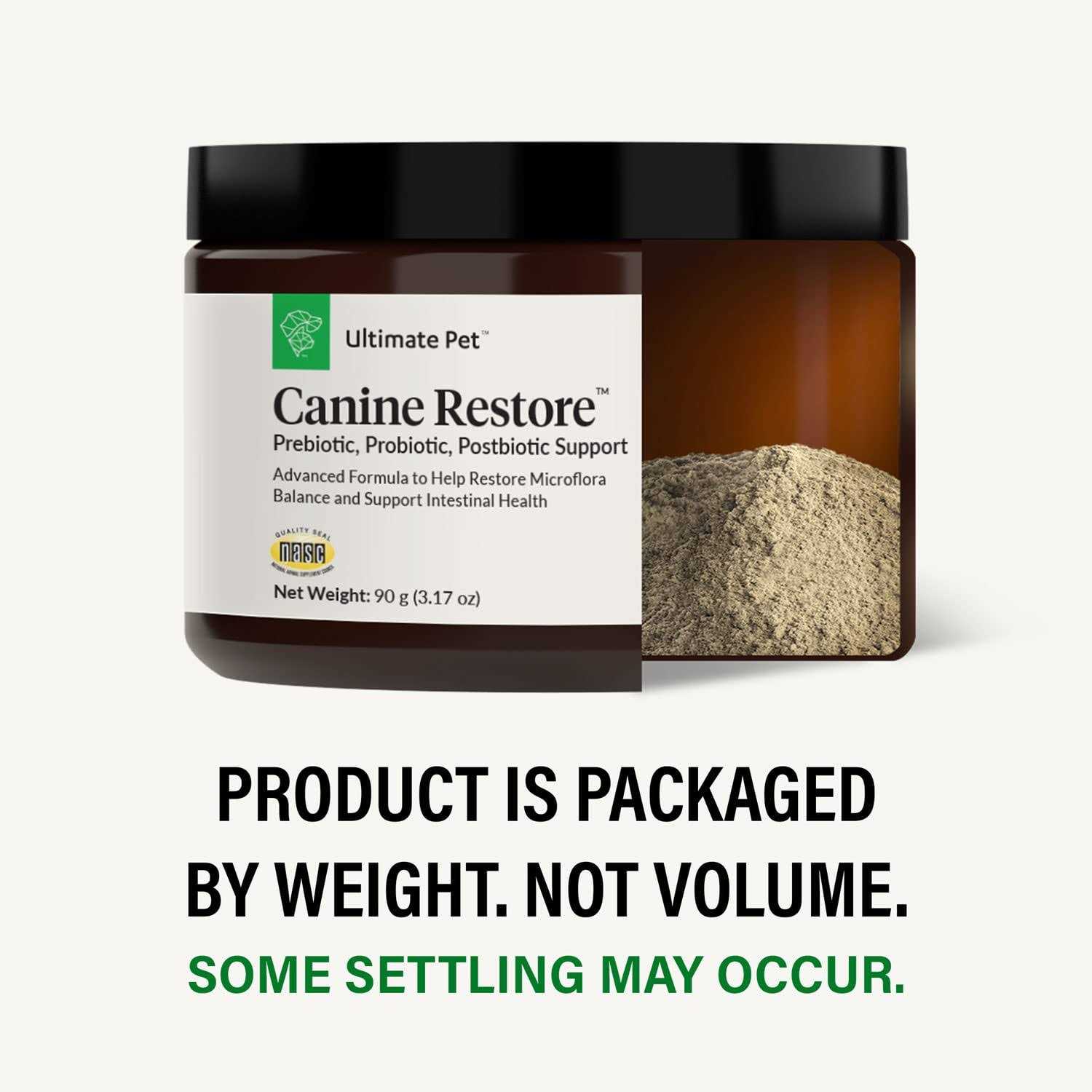 Ultimate Pet Nutrition Canine Restore Pre, Pro, and Postbiotic Digestive Support Powder for Dogs 3.17 oz