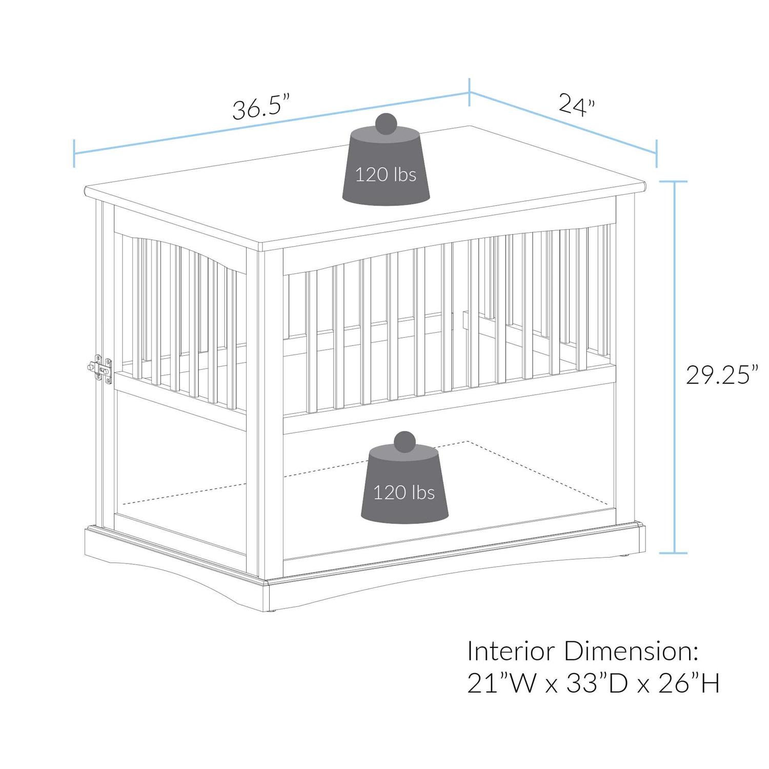 Casual Home End Table Pet Crate