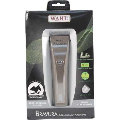 Wahl Bravura Lithium Ion Cordless Dog & Cat Clipper Kit, Gunmetal Grey