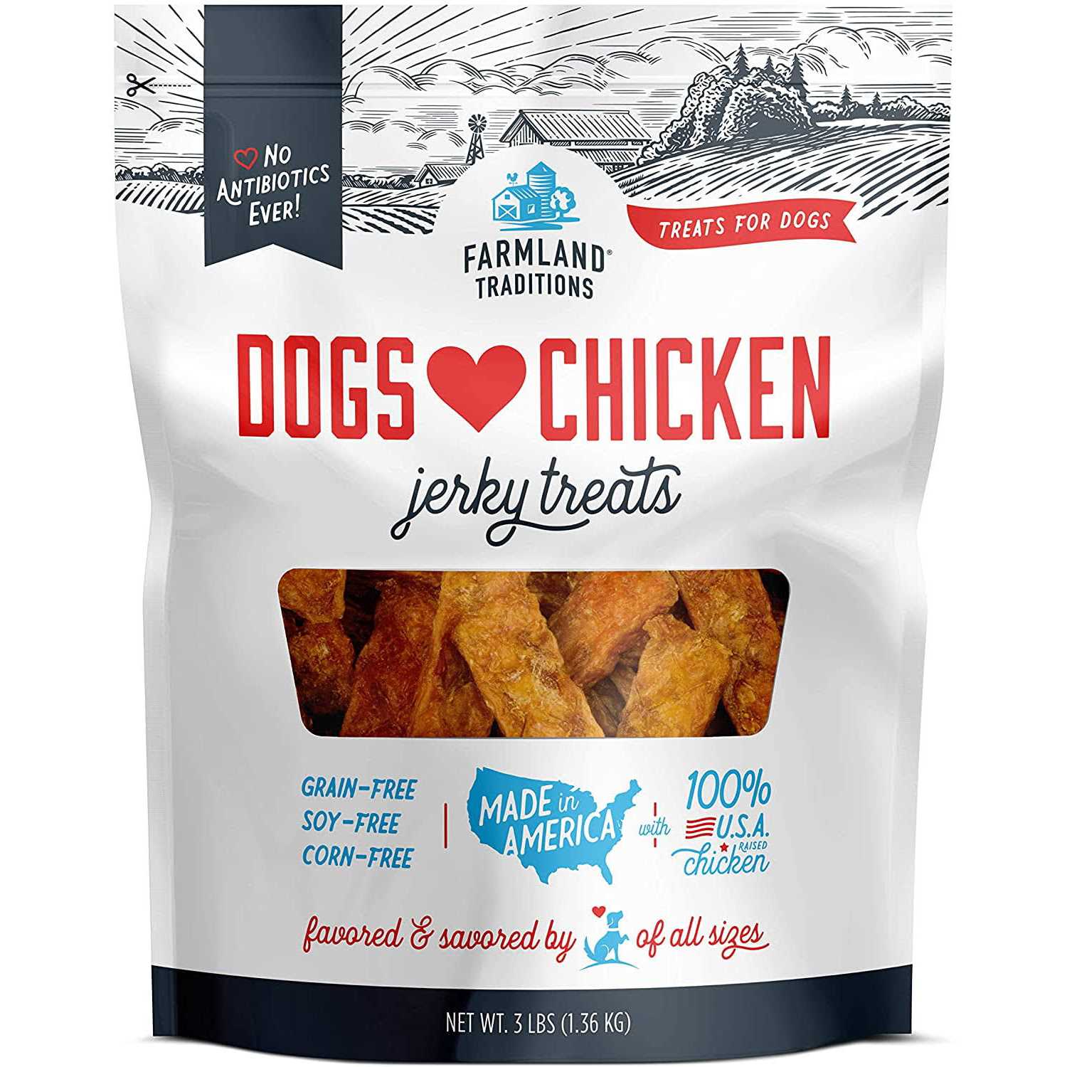Farmland Traditions No Antibiotics Ever Chicken Jerky Dog Treats