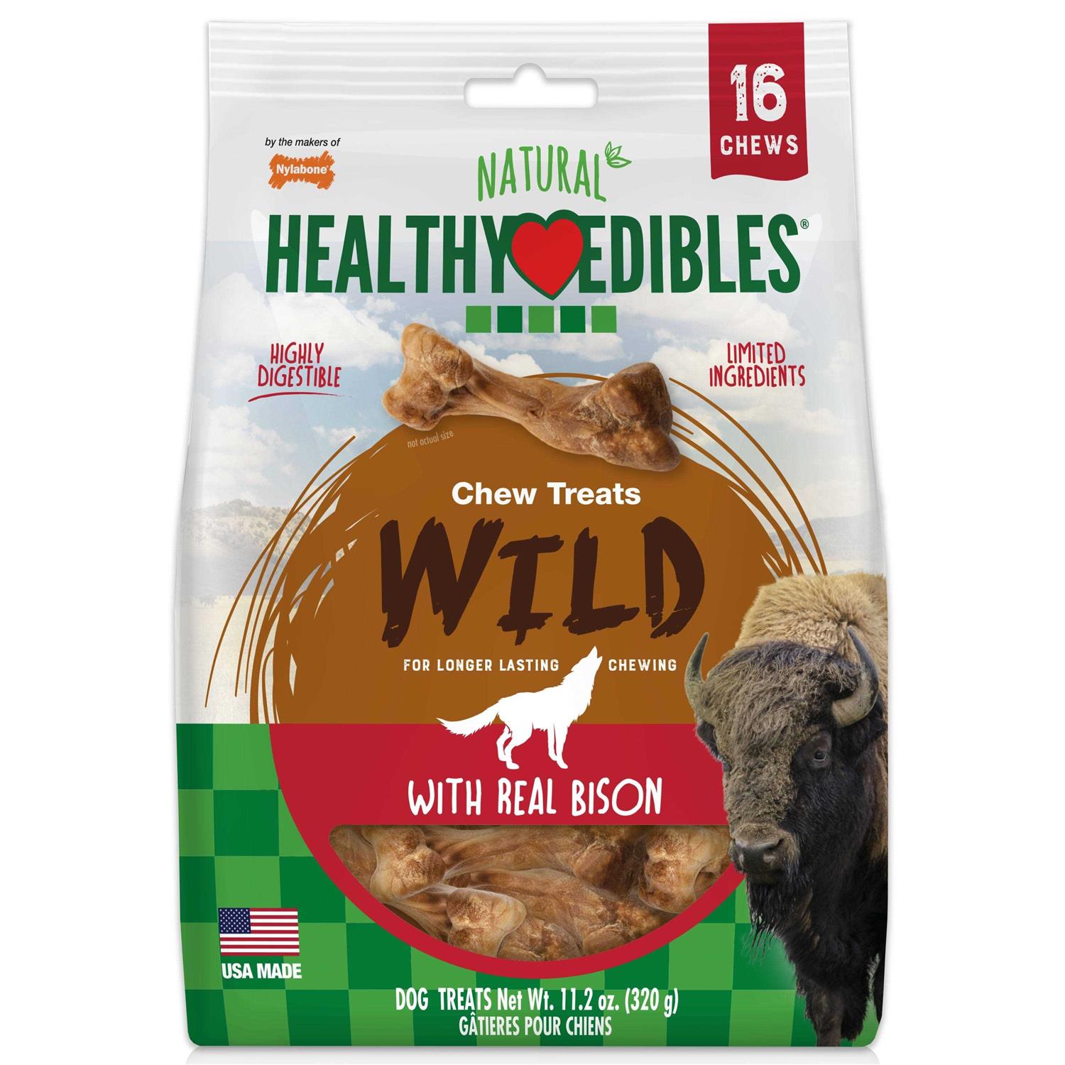 Nylabone Healthy Edibles Wild Natural Bison Chew Treats