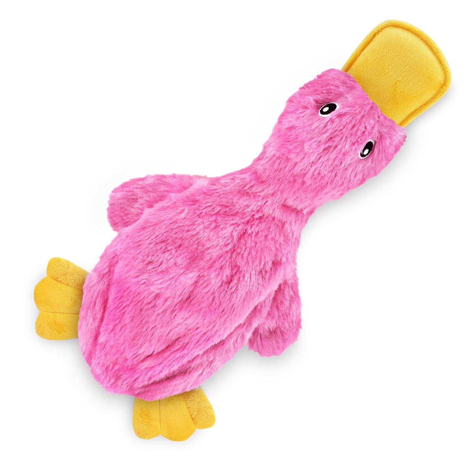 Best Pet Supplies Crinkle Dog Toy for Small, Medium, and Large Breeds, Cute No Stuffing Duck with Soft Squeaker, Fun for Indoor Puppies and Senior
