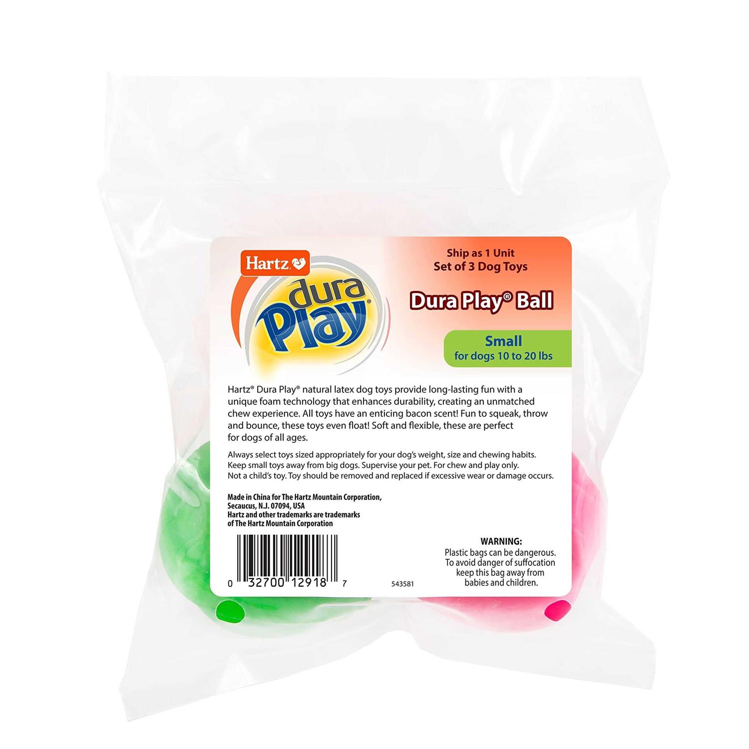 Hartz Dura Play Ball Squeaky Latex Dog Toy