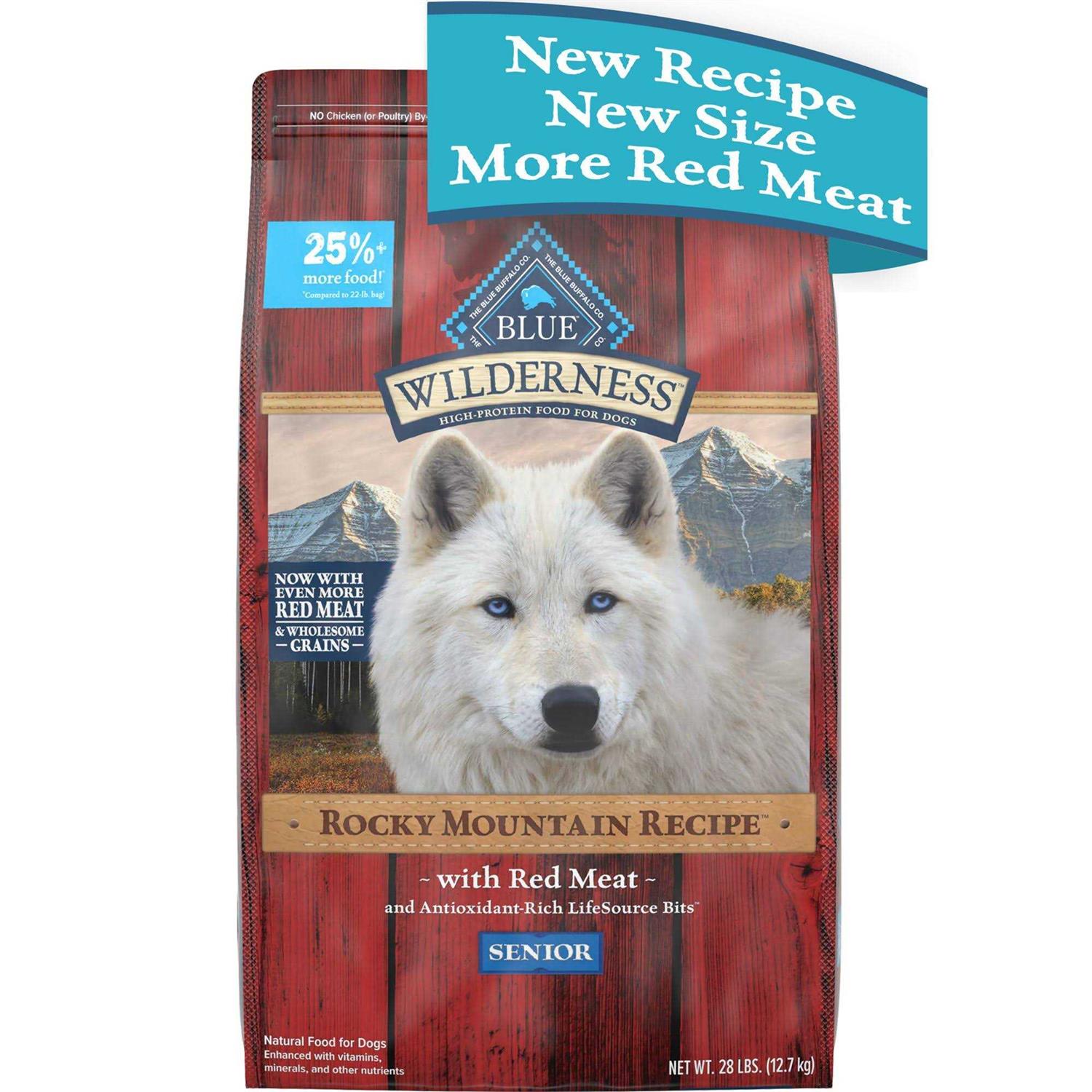 Blue Buffalo Wilderness Rocky Mountain Recipe High Protein Natural Senior Dry Dog Food
