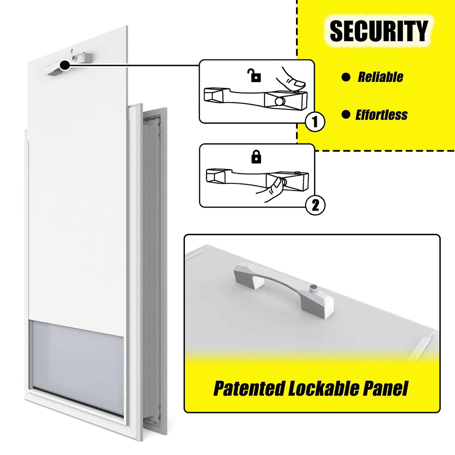 URSPET XL Dog Door for Exterior Doors Heavy Duty Aluminum Doggie Door, Extreme Weather Doggy Door, Giant Dog Door for Large and Extra Large Dogs Up