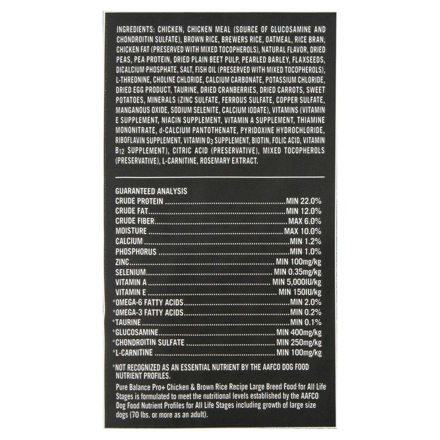 Pure Balance Pro+ Large Breed Chicken & Brown Rice Recipe Dry Dog Food