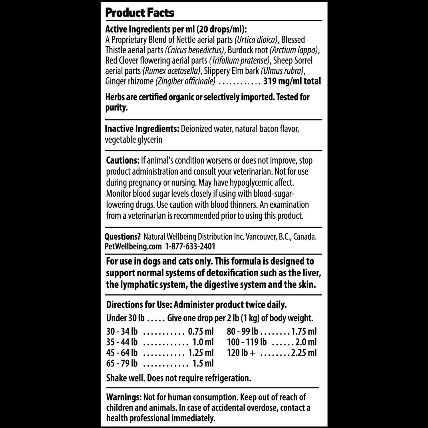 Pet Wellbeing Detox Gold