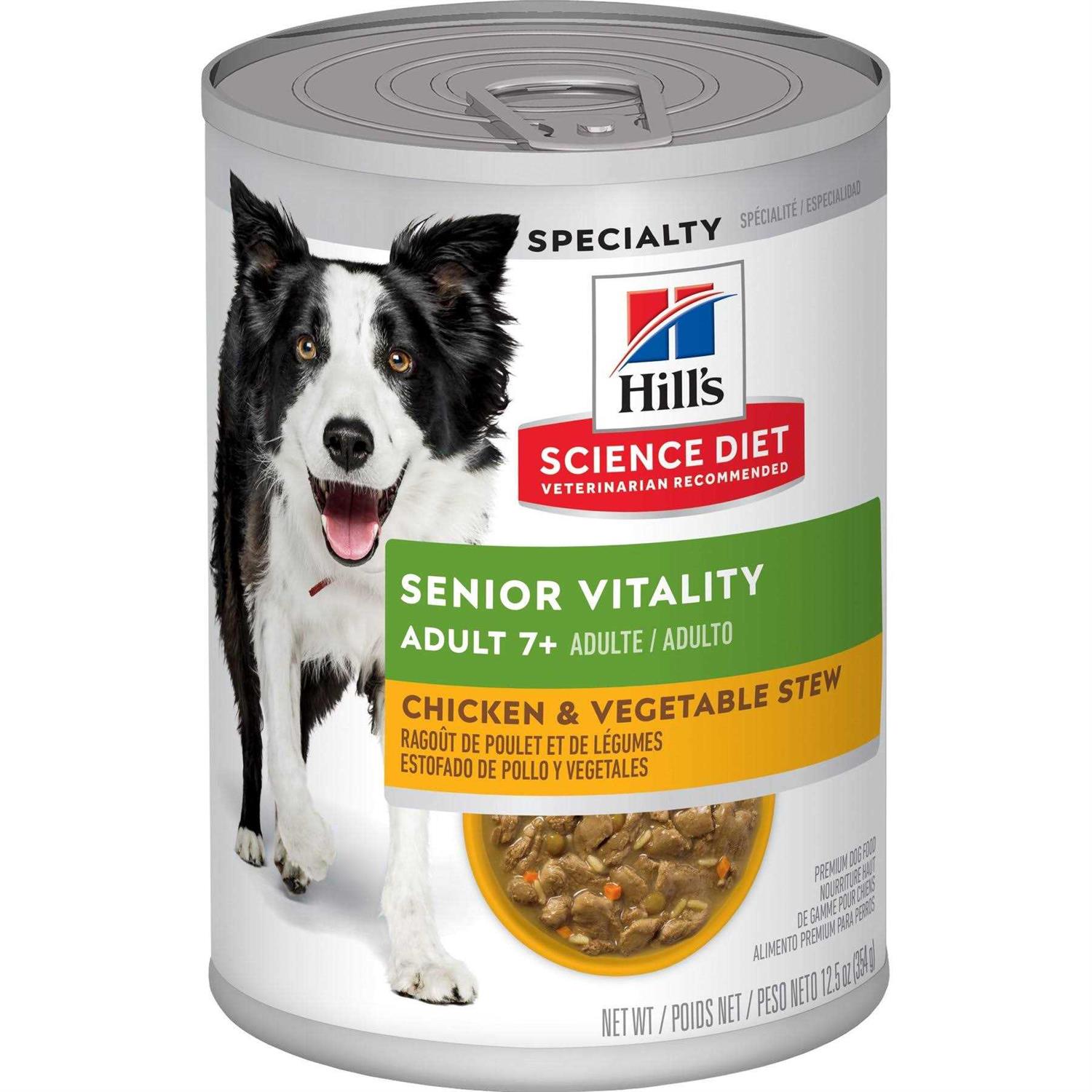 Hill’s Science Diet Adult 7+ Vitality Chicken & Vegetable Stew Canned Dog Food
