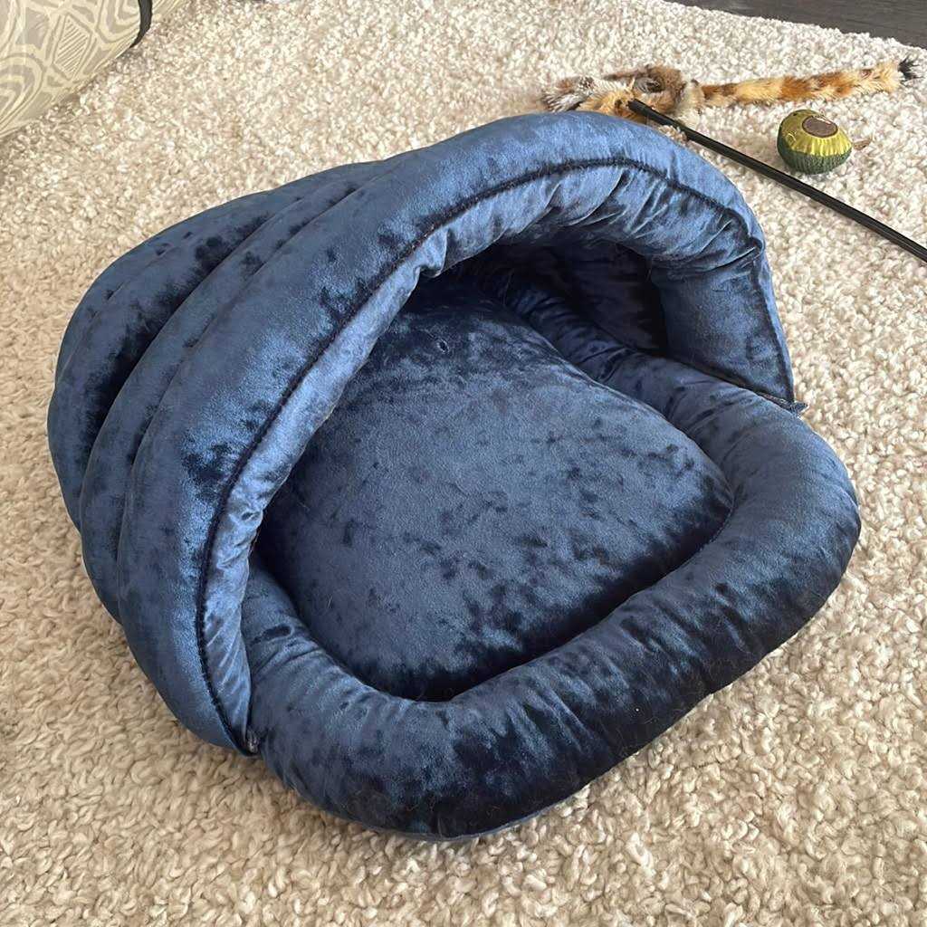 EveryYay Snooze Fest Midnight Blue Play Cave Cat Bed