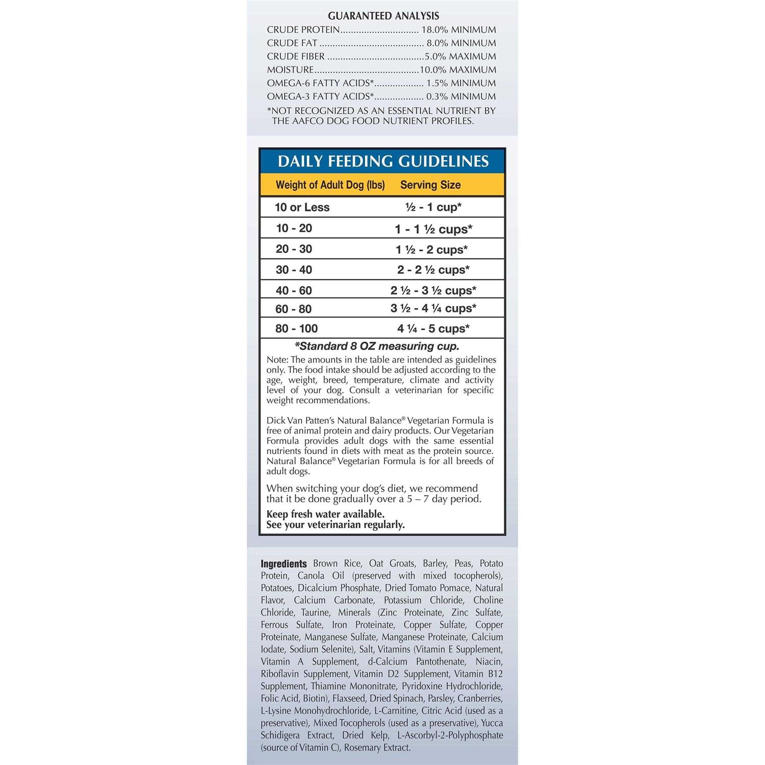 Natural Balance Limited Ingredient Vegetarian Recipe Dry Dog Food