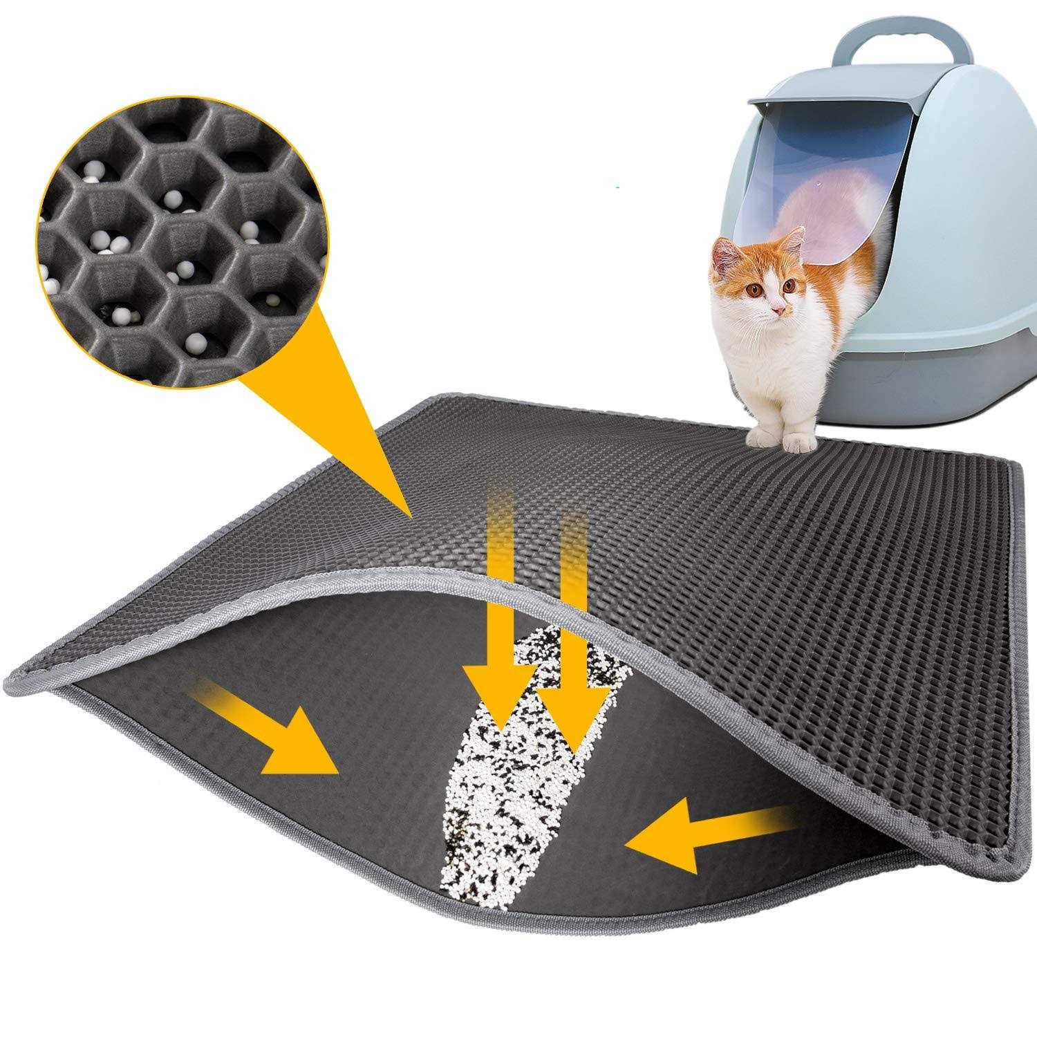 LeToo Cat Litter Mat Grey Trapping for Litter Box