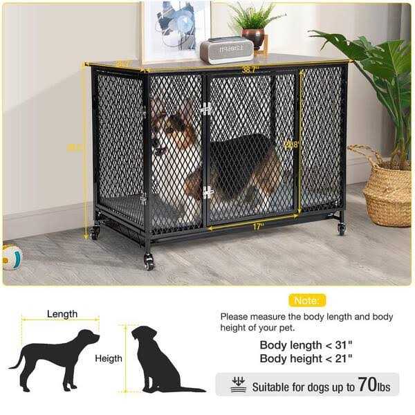 Aivituvin Dog Crate Furniture Side End Table with Tray AIR79