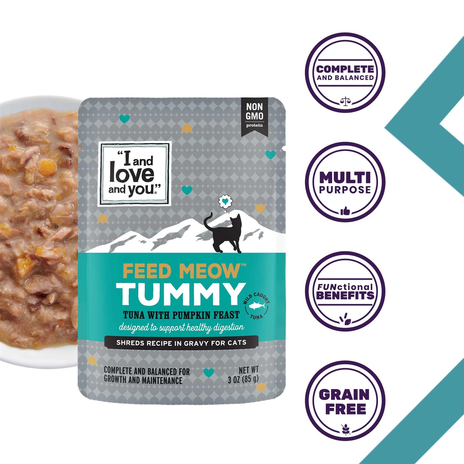 I and love and you Feed Meow Wet Cat Food, Tummy Formula with Tuna and Pumpkin