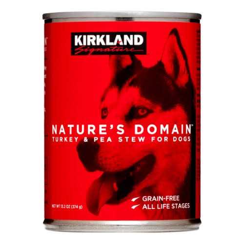 Kirkland Signature 24 Cans Nature’s Domain Kirkland Turkey and Pea Stew Dog Food