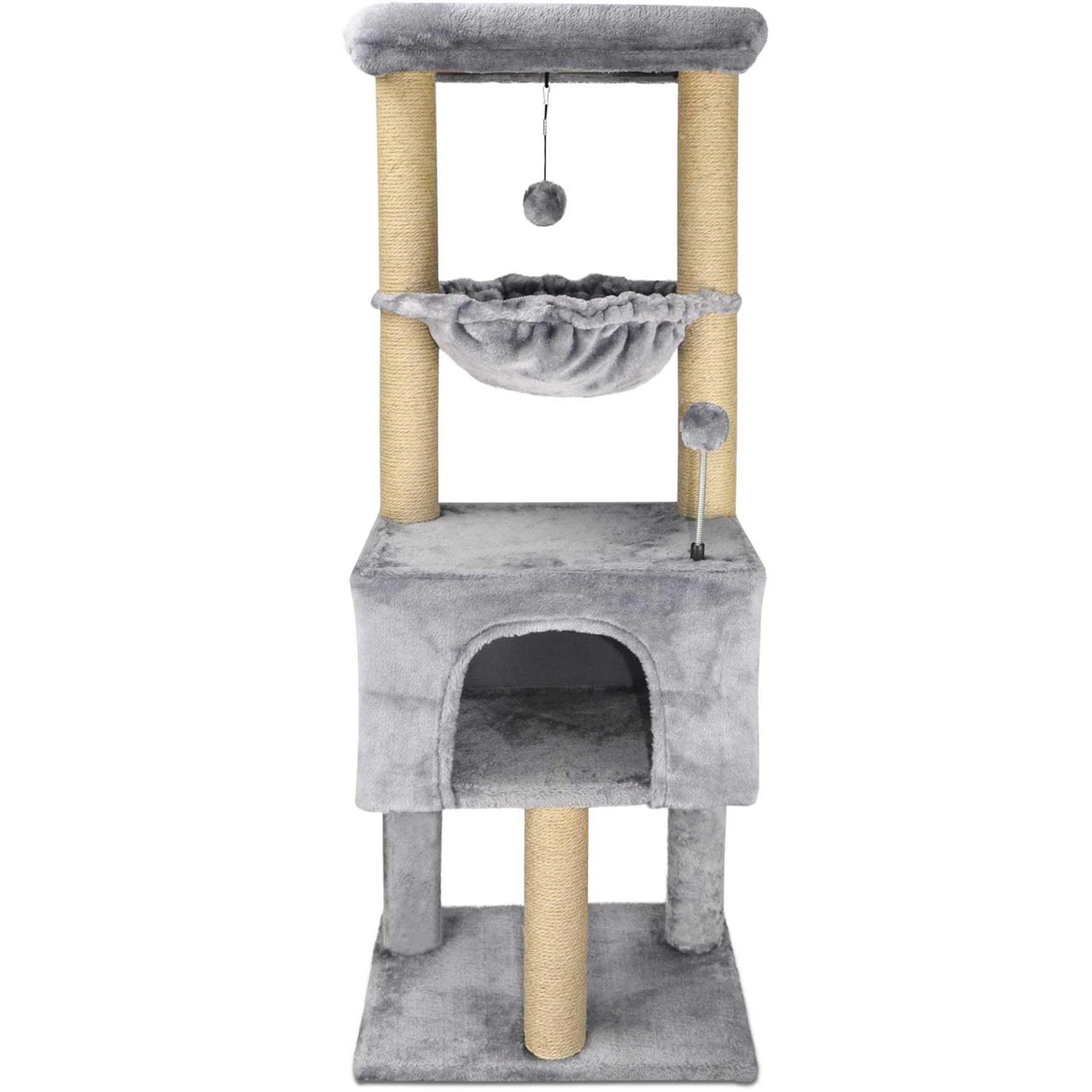 roypet Fashion Design 43.3 Cat Trees with Cat Houses,Grey