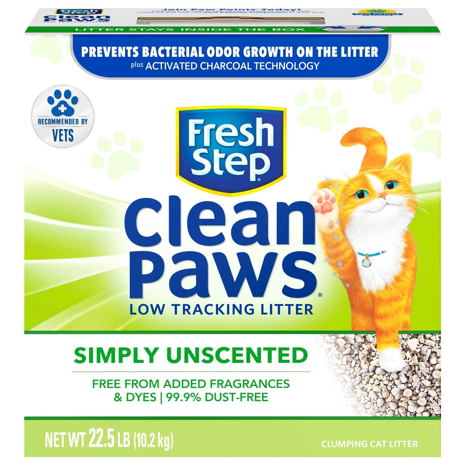 Fresh Step Clean Paws Simply Unscented Clumping Cat Litter