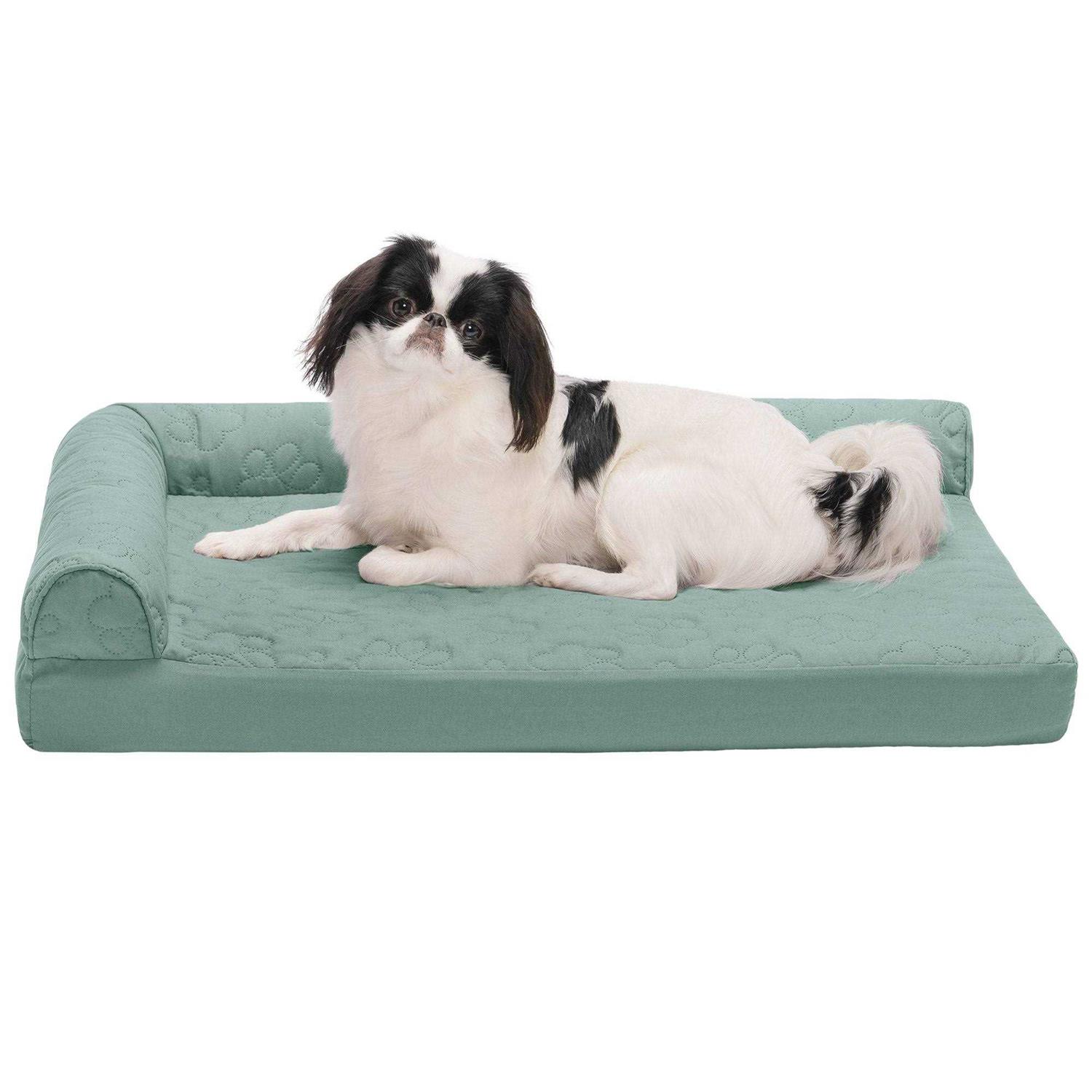 FurHaven Paw-Quilted Deluxe L-Chaise Dog Bed