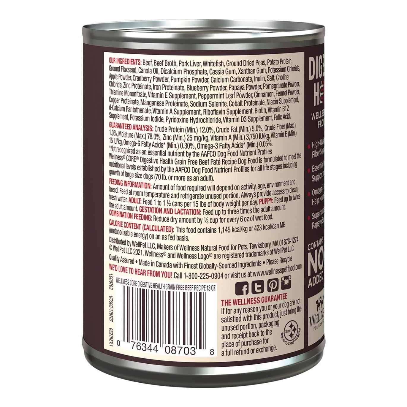 Wellness Core Digestive Health Beef Grain Free Wet Dog Food